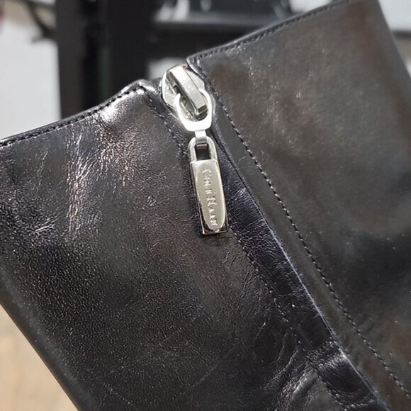 Cole Haan Zippered Black Heeled Boots Size 8 - Picture 4 of 9